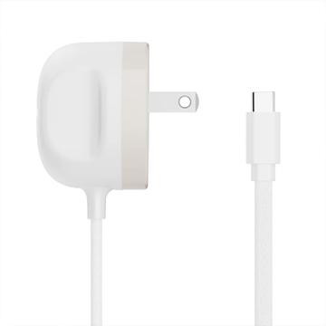 Integrated USB-C Wall Charging Assembly, 30W PD Fast Power Supply With Attached Tangle Resistant Connecting Cord