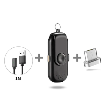 Compact Keychain Magnetic Power Pack, Pocket-Sized Portable Charger With Interchangeable Connector Adapters