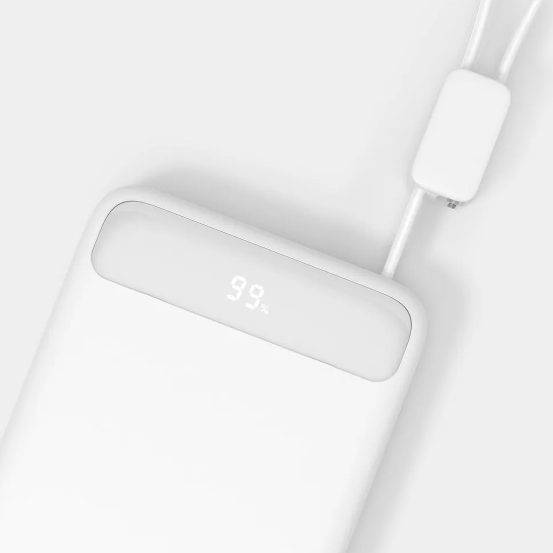Pocket Sized Portable Power Pack, 5000mAh External Charger With Attached USB-C Cord And Digital Power Display