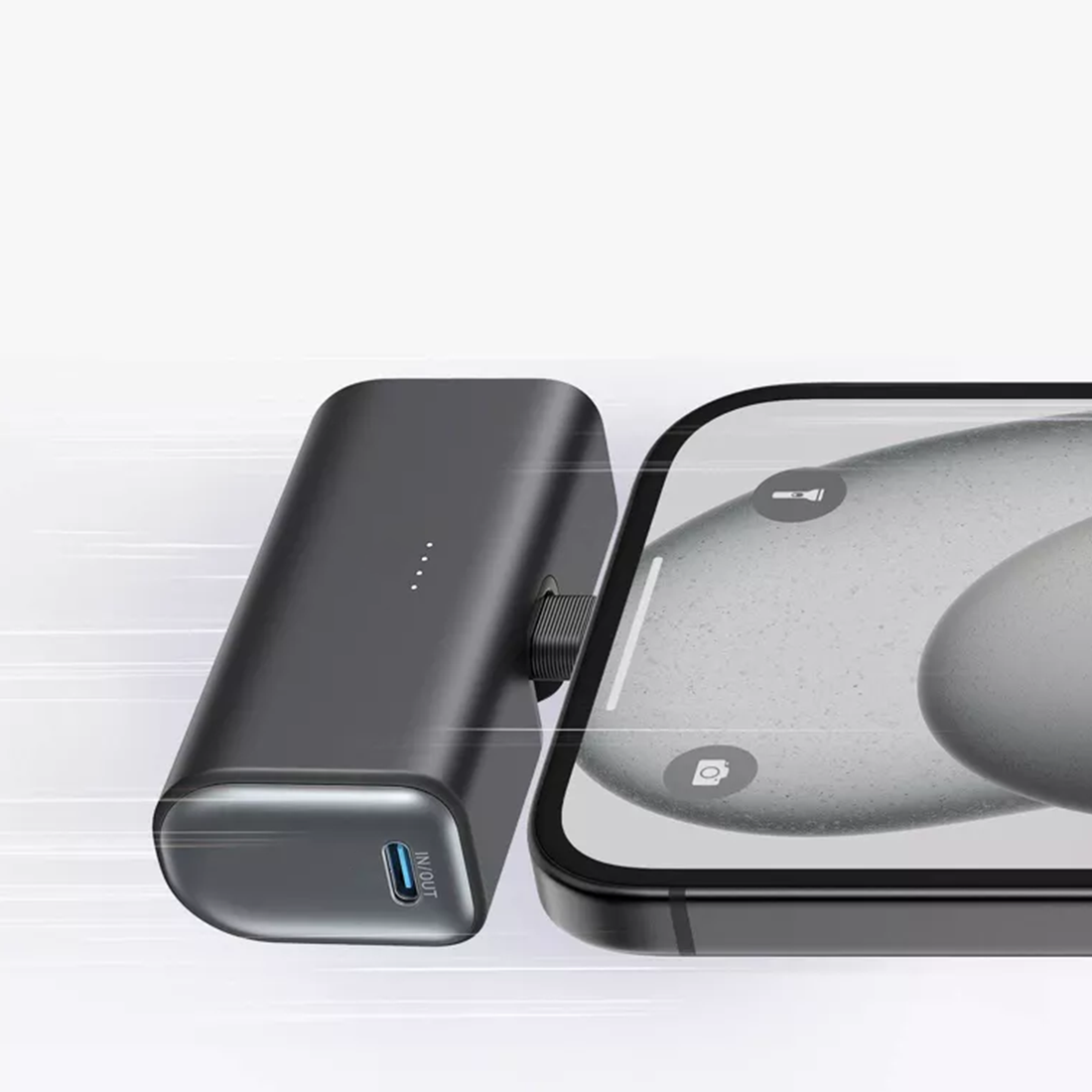 Plug-And-Go Pocket Power Pack, 22.5W Mini Charger With Retractable USB-C Plug And Bidirectional Port