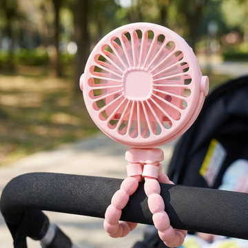 Flexible Tripod Handheld Cooling Fan, Rechargeable 3-Speed Mini Air Cooler For Stroller Mounting And Outdoor Activities