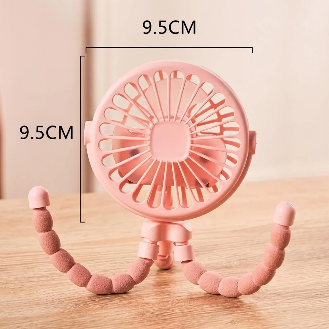 Flexible Tripod Handheld Cooling Fan, Rechargeable 3-Speed Mini Air Cooler For Stroller Mounting And Outdoor Activities