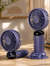 Foldable Handheld Digital Display Cooling Fan, Multi-Speed Rechargeable Mini Air Cooler With Detachable Base And Carry Strap