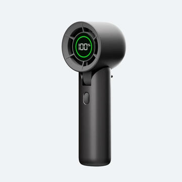 High-Speed Handheld Air Cooler, Adjustable Portable Fan With Digital Power Indicator And Pivoting Fan Head